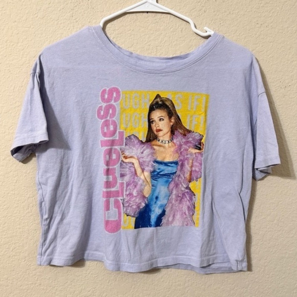 Old Navy Clueless Movie T-Shirt Purple Cher Graphic
Short Sleeve Crop Top As If